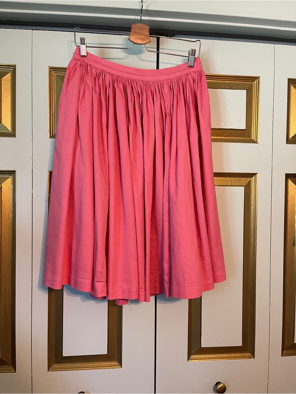 Women's Pink Gathered Circle Skirt Pinup Couture Jenny with Pockets